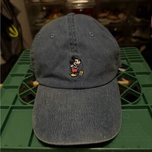 Disney Parks Blue denim Hat with Embroidered Mickey Mouse